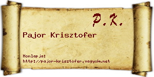 Pajor Krisztofer névjegykártya